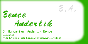 bence anderlik business card